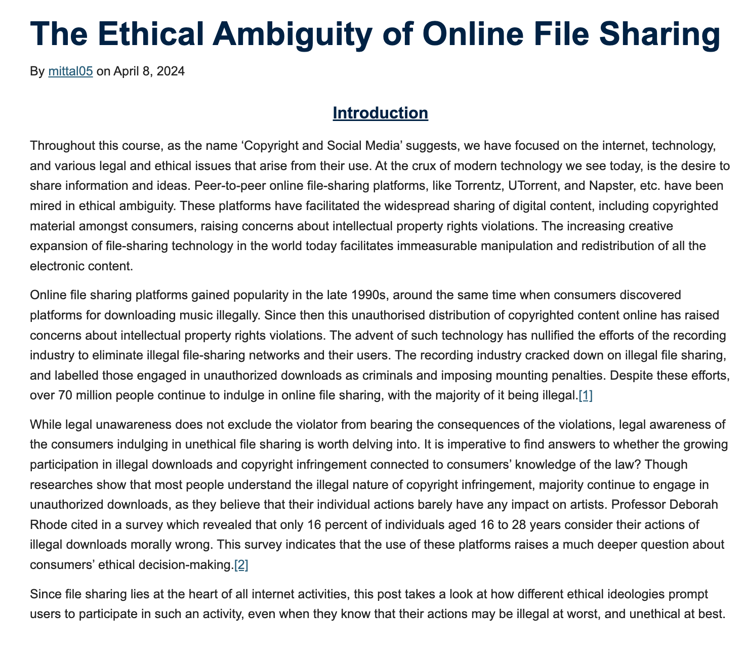The Ethical Ambiguity of Online File Sharing